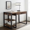 thumbnail image 1 of Walker Edison Barton Industrial 1-Drawer Dark Walnut Desk, 1 of 10