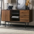 thumbnail image 1 of Walker Edison Blakely Mid Century Modern 2-Drawer Sideboard, Dark Walnut, 1 of 17