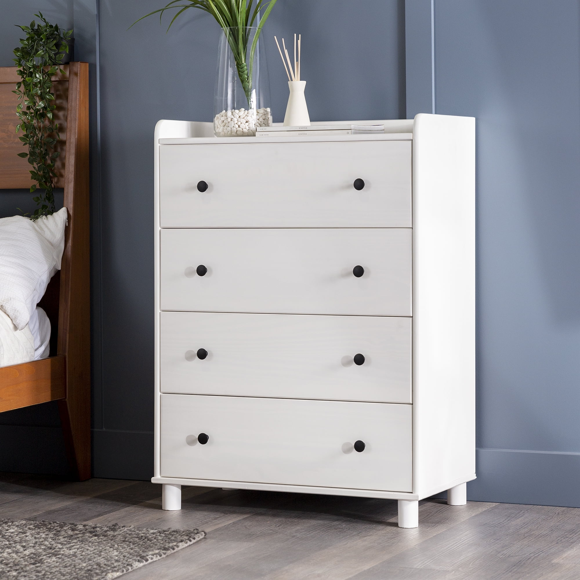 White dresser outlet with gray top