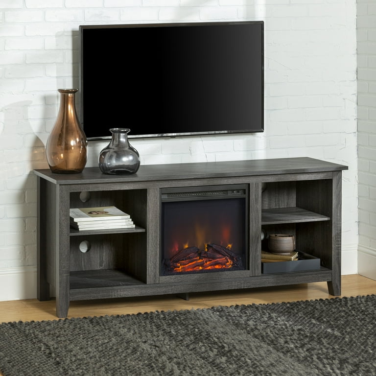 Charcoal fireplace tv stand discount