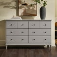 thumbnail image 1 of Walker Edison Classic Modern 6-Drawer Solid Wood Dresser, Grey, 1 of 18