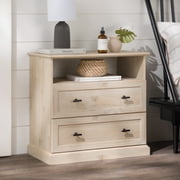 Walker Edison Modern Farmhouse Easy Assembly Nightstand with Open Shelf Black
