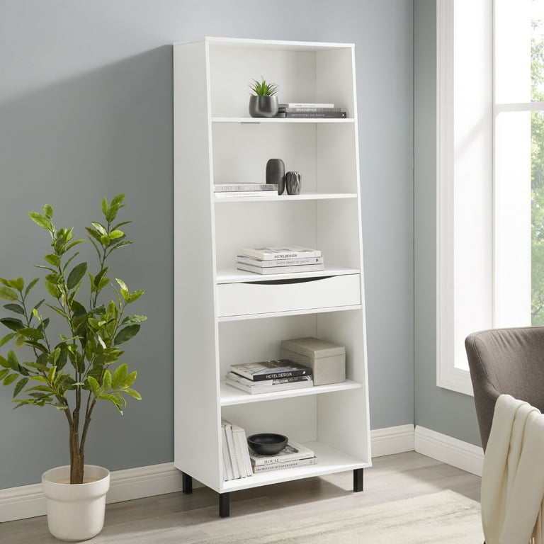 Solid discount white bookcase