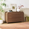 thumbnail image 1 of Walker Edison Contemporary Waterfall 6-Drawer Dresser, Medium Brown Oak, 1 of 14