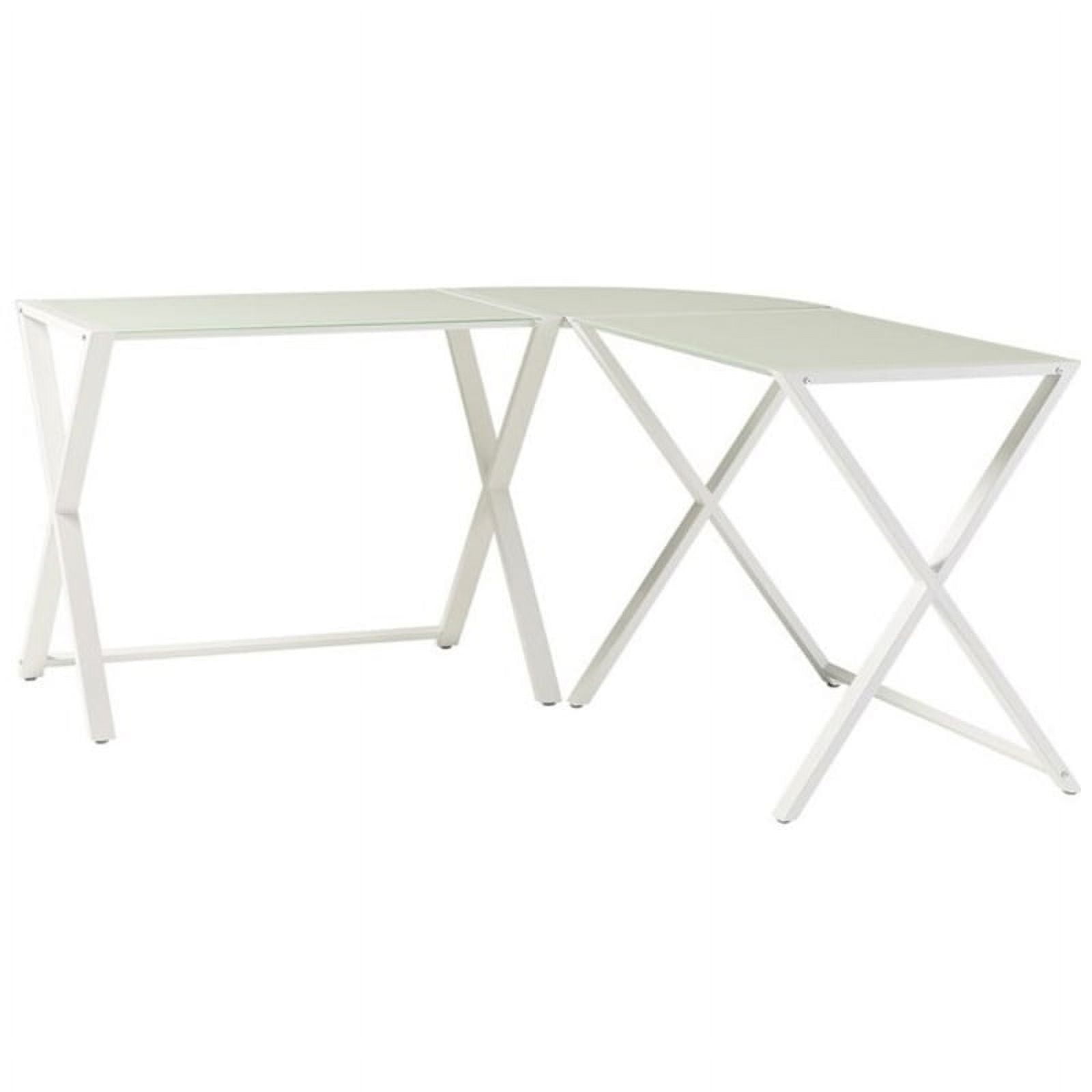 Walker Edison 51" White X-Frame Gaming Command Center Desk