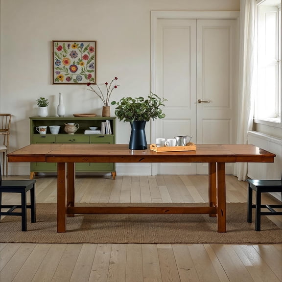 Walker Edison Dark Oak Country Expandable Dining Table