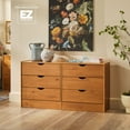 thumbnail image 1 of Declan 6-Drawer Solid Wood Dresser - Caramel, 1 of 15