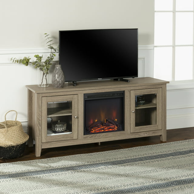 Walker Edison Driftwood Fireplace TV Stand for TVs up to 60"