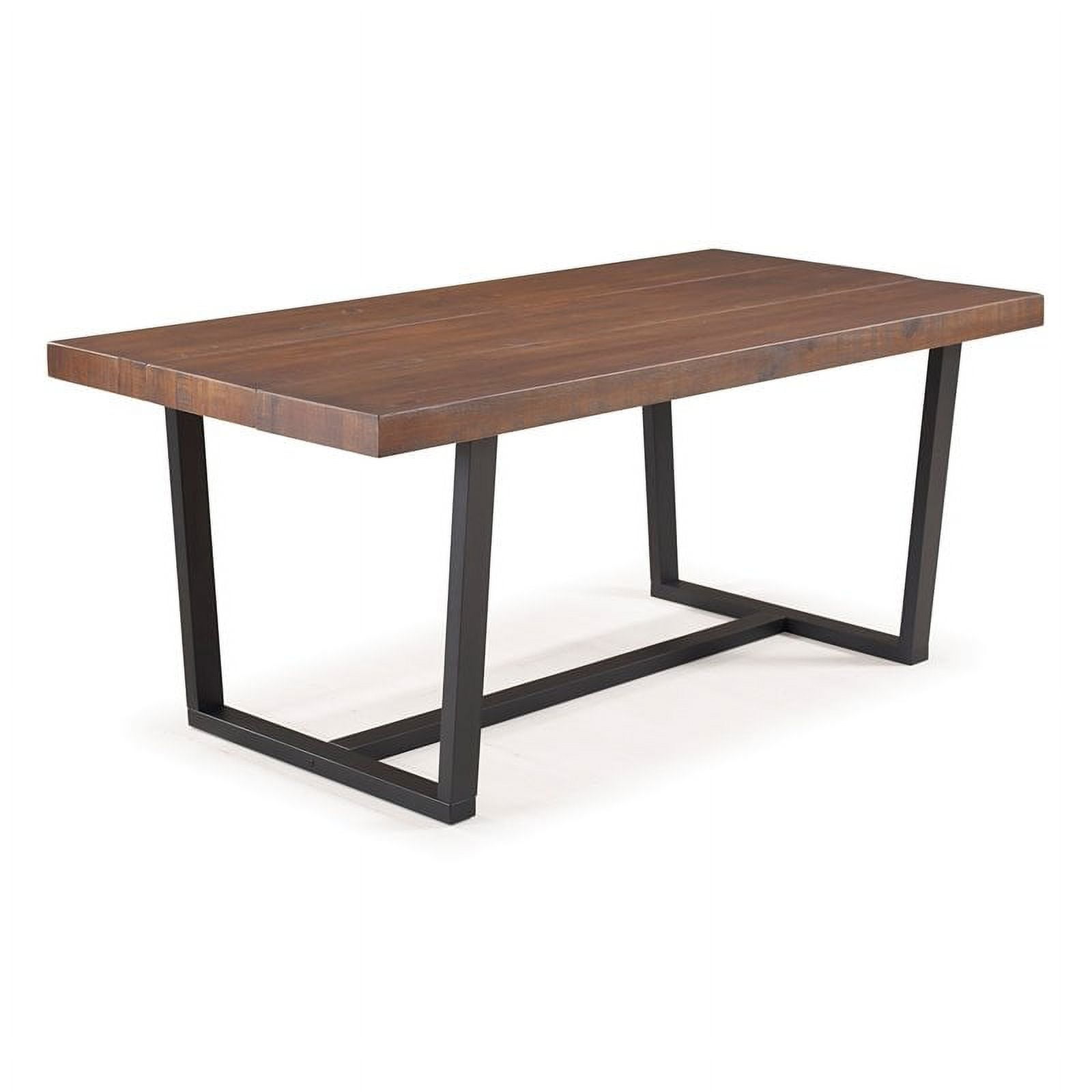 Walker Edison Durango 72" Solid Pine Wood Dining Table in Mahogany/Black