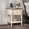 thumbnail image 1 of Walker Edison Farmhouse 1-Drawer 19" Side Table, White and Reclaimed Barnwood, 1 of 22