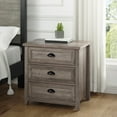 thumbnail image 1 of Walker Edison Farmhouse 3 Drawer Nightstand, Grey Wash, 1 of 12