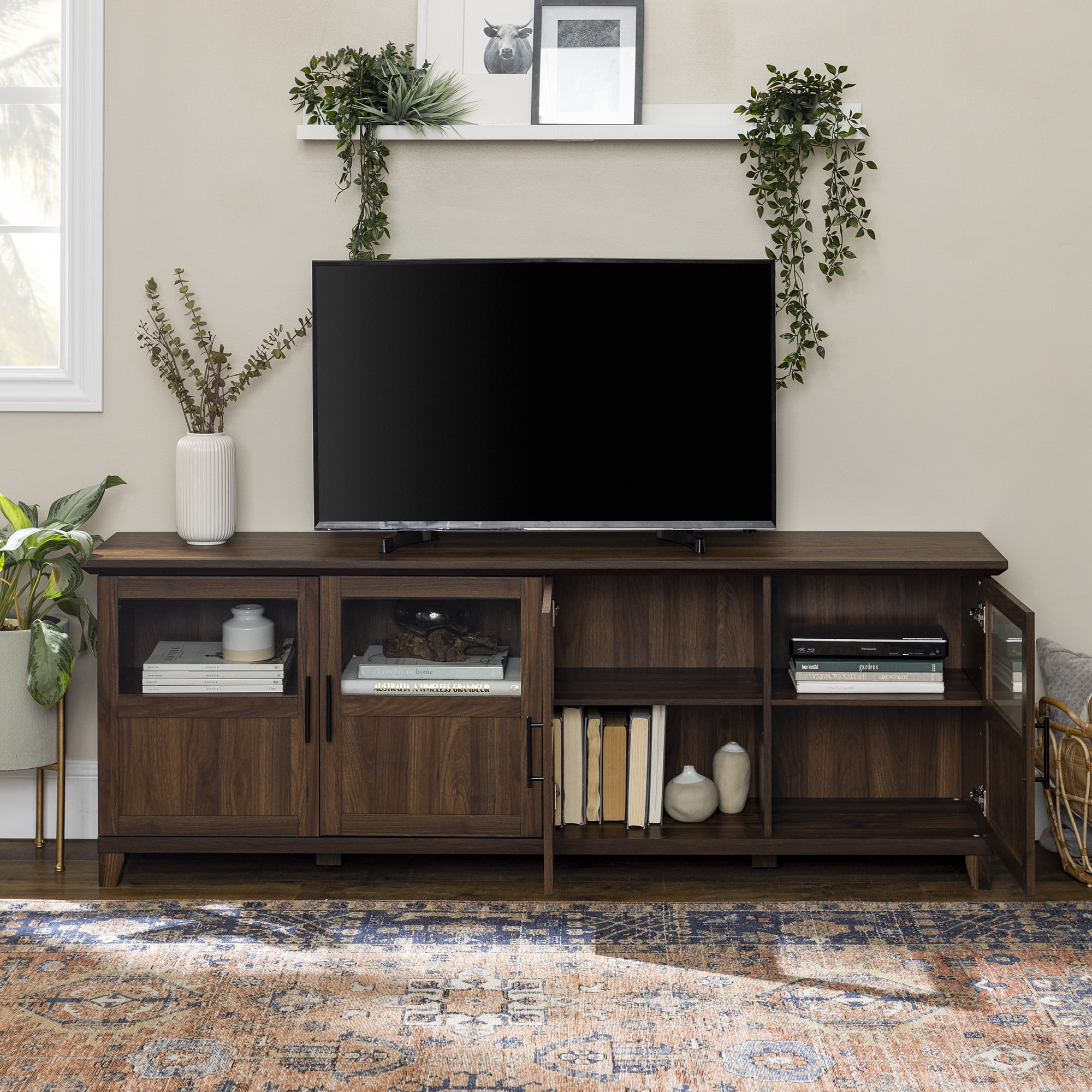 Walker Edison Farmhouse 4 Door TV Stand for TVs up to 78
