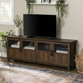 thumbnail image 1 of Walker Edison Farmhouse 4 Door TV Stand for TVs up to 80", Dark Walnut, 1 of 19