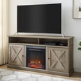 thumbnail image 1 of Walker Edison Farmhouse Barn Door Tall Fireplace TV Stand for TVs up to 65", Grey Wash, 1 of 9