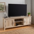 thumbnail image 1 of Walker Edison Farmhouse Grooved Door TV Stand for TVs up to 80", White Oak, 1 of 14