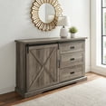 thumbnail image 1 of Walker Edison Farmhouse Sliding Door Grey Wash TV Stand for TVs up to 60”, Grey Wash, 1 of 11