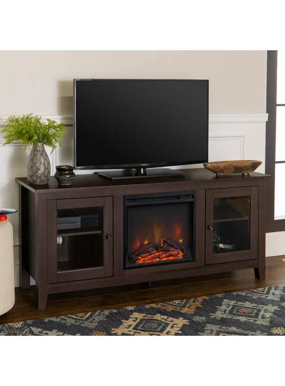 Walker Edison Fireplace TV Stand for TVs up to 60", Espresso