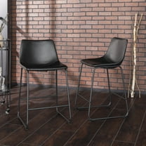 Walker Edison Bar Stool, Black, Set of 2