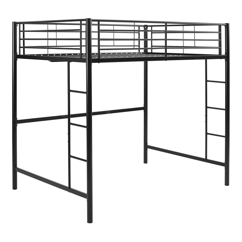 Walker Edison Full Size Premium Metal Loft Bed - Black - image 1 of 9