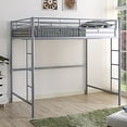 thumbnail image 1 of Walker Edison Full Size Premium Metal Loft Bed - Silver, 1 of 7