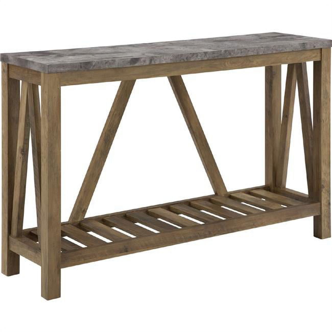 Walker Edison Furniture Modern Farmhouse Accent Entryway Table, 52 Inch Grey Concrete