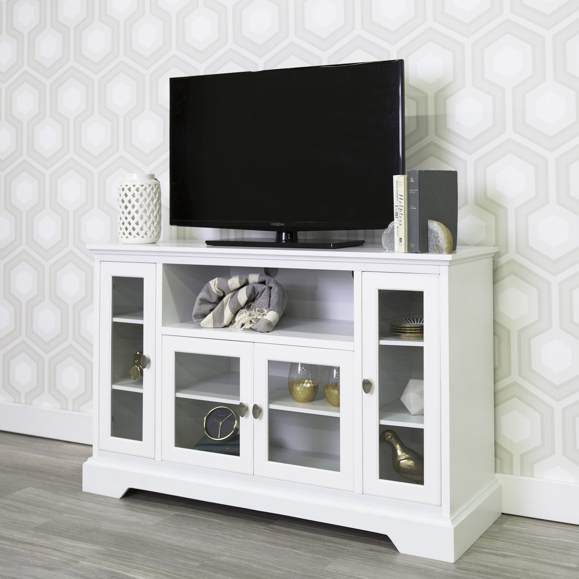 Walker Edison Highboy-Style Wood Media Storage TV Stand Console
