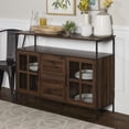 thumbnail image 1 of Walker Edison Industrial 3-Door Storage Buffet, Dark Walnut, 1 of 21