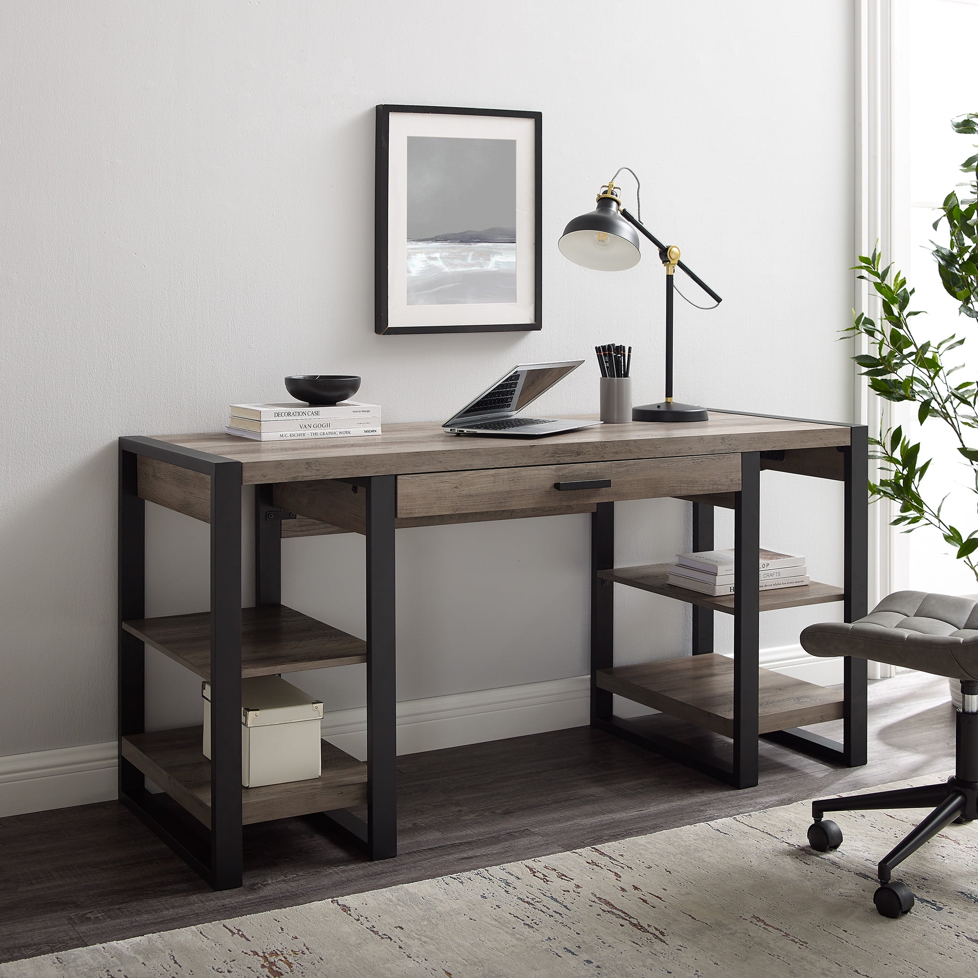 Desk gray wood hotsell