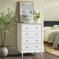 thumbnail image 1 of Walker Edison Jules 4-Drawer Solid Wood Dresser, White, 1 of 9