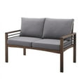 thumbnail image 1 of Walker Edison Lucien Modern Patio Loveseat, Dark Brown, 1 of 7