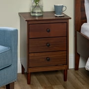 Walker Edison Madeline 3-Drawer Nightstand, Walnut