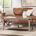 thumbnail image 1 of Walker Edison Magnolia Metal X Coffee Table, Gray Wash, 1 of 14