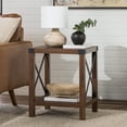 thumbnail image 1 of Walker Edison Magnolia Metal X End Table, Dark Walnut, 1 of 19