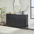 thumbnail image 1 of Walker Edison Mid-Century 6-Drawer Dresser with Reeded Drawer Fronts, Black, 1 of 13