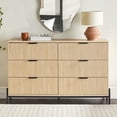 thumbnail image 1 of Walker Edison Mid-Century 6-Drawer Dresser with Reeded Drawer Fronts, Coastal Oak, 1 of 15