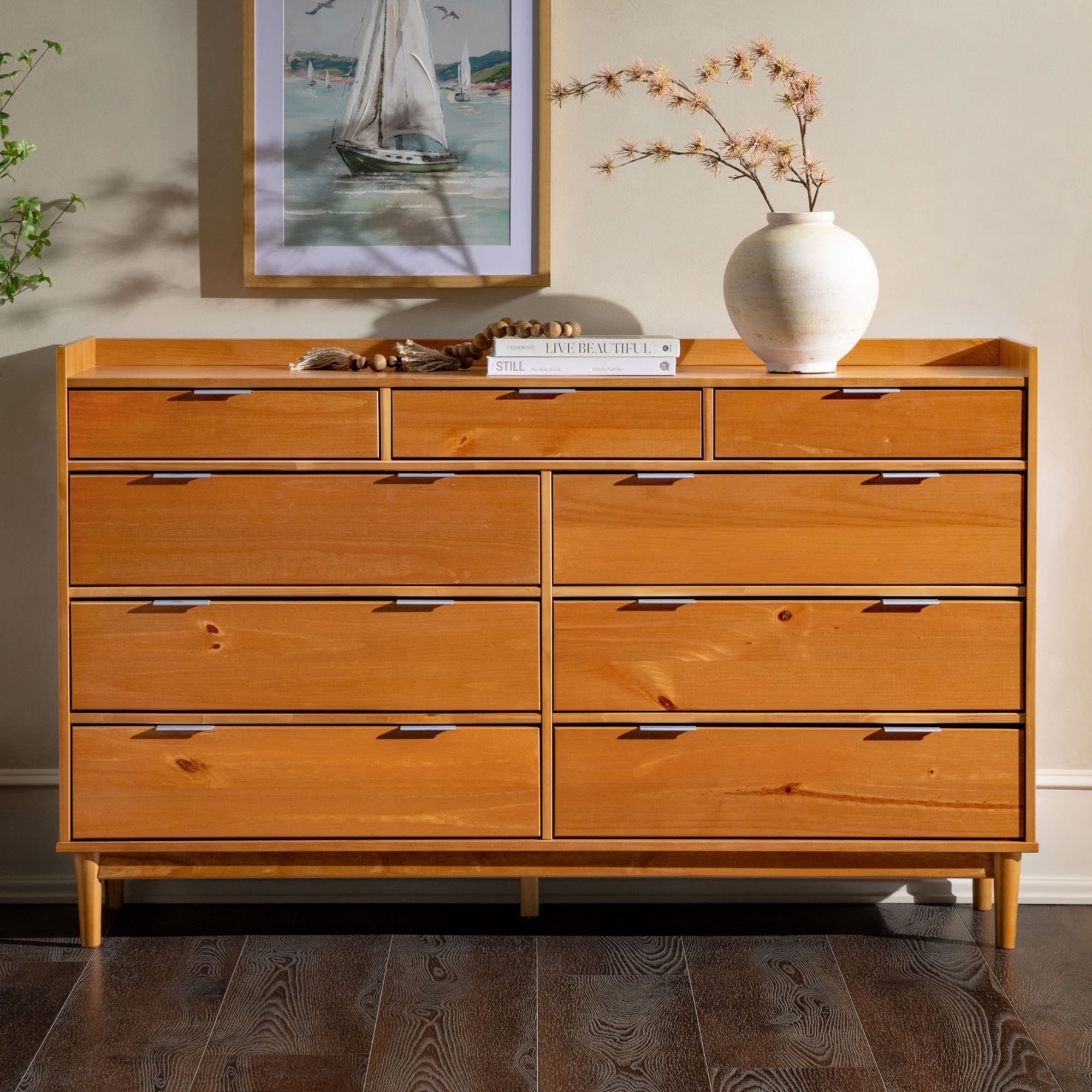 mid century modern 9 drawer dresser Walnut 9-drawer Dresser & Mirror by Jack Cartwright - Midcentury Dressers &  Chests For Sale
