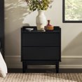 thumbnail image 1 of Walker Edison Mid-Century Modern Gallery-Top 2-Drawer Nightstand, Black, 1 of 16