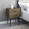 Walker Edison MidCentury Modern TwoDrawer Nightstand, Slate