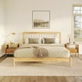 thumbnail image 1 of Walker Edison Mid-Century Modern Spindle Solid Wood King Bedframe, Natural Pine, 1 of 16