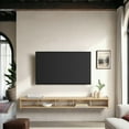thumbnail image 1 of Walker Edison Minimalist Floating TV Stand for TVs up to 70", Coastal Oak, 1 of 17