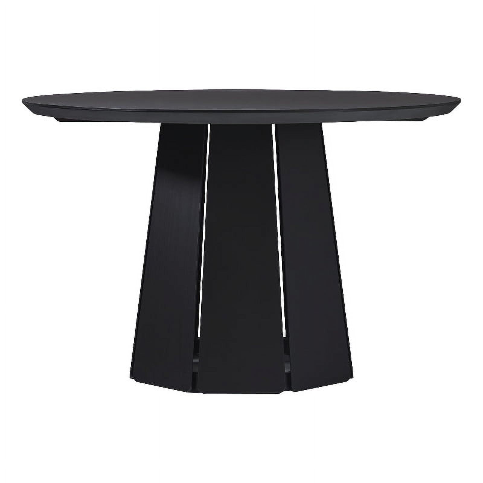 Walker Edison Modern 48" Round Solid Wood Pedestal Dining Table, Black ...