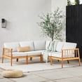 thumbnail image 1 of Walker Edison Modern 5-Piece Outdoor Modular Sectional Set, Natural, 1 of 6