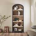 thumbnail image 1 of Walker Edison Modern 5 Shelf Open Arched Bookshelf, Black, 1 of 17