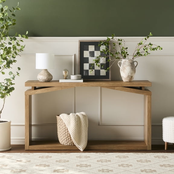 Walker Edison Modern 60" Entry Console Table - Heritage Oak