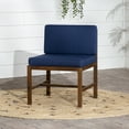 thumbnail image 1 of Walker Edison Modern Acacia Modular Patio Armless Chair, Dark Brown/Navy, 1 of 14