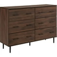 thumbnail image 1 of Walker Edison Modern Dark Walnut 6-Drawer Dresser, 36"H x 52"L x 16"W, 1 of 11