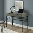 thumbnail image 1 of Walker Edison Modern Eclectic Faux Shagreen Writing Desk, Grey, 1 of 11