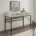 thumbnail image 1 of Walker Edison Modern Eclectic Faux Shagreen Writing Desk, Off White, 1 of 11