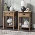 thumbnail image 1 of Walker Edison Modern Farmhouse 1 Drawer End Table, Set of 2, Rustic Oak, 1 of 12