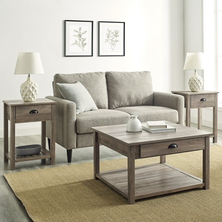 Gray wash coffee table sets deals